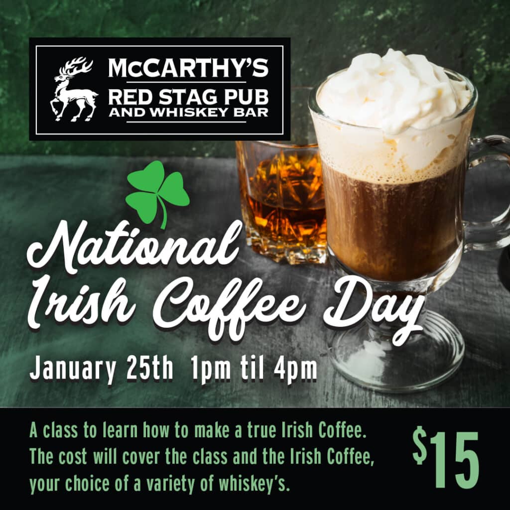 National Irish Coffee Day Event at Red Stag Pub